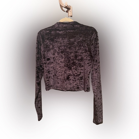 Lululemon - All Aligned long sleeved - mock neck, black crushed velour, Size 12 - Picture 2 of 6